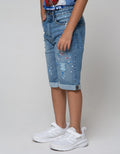 Nevada Short Denim Crop Denim Destroyed Spello
