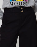 Details Long Pants 78 With Cullotes Shape W Button At Front