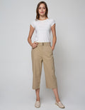 Details Long Pants 78 With Cullotes Shape W Button At Front