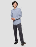 Cardinal Formal Full Print Check Kemeja Lengan Panjang Pria