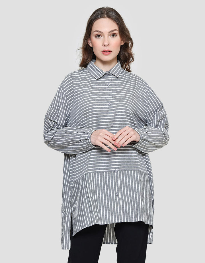 Cardinal Femme Muslim Women's Tunic Stripe Print