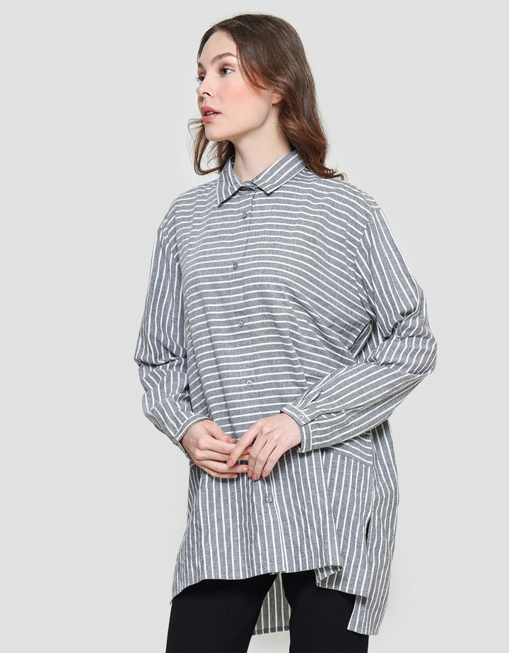 Cardinal Femme Muslim Women's Tunic Stripe Print