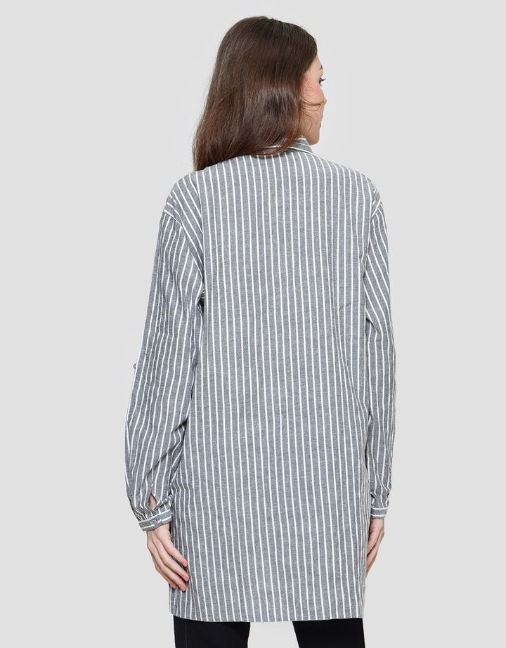 Cardinal Femme Muslim Women's Tunic Stripe Print
