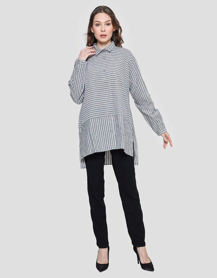 Cardinal Femme Muslim Women's Tunic Stripe Print