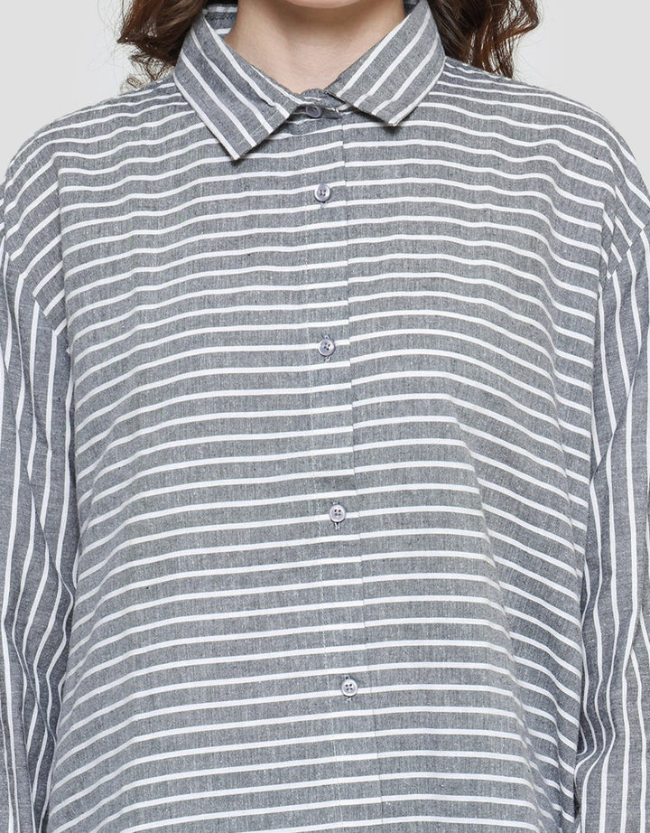 Cardinal Femme Muslim Women's Tunic Stripe Print