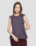 Cardinal Femme Ruffle Detail Kaos Wanita