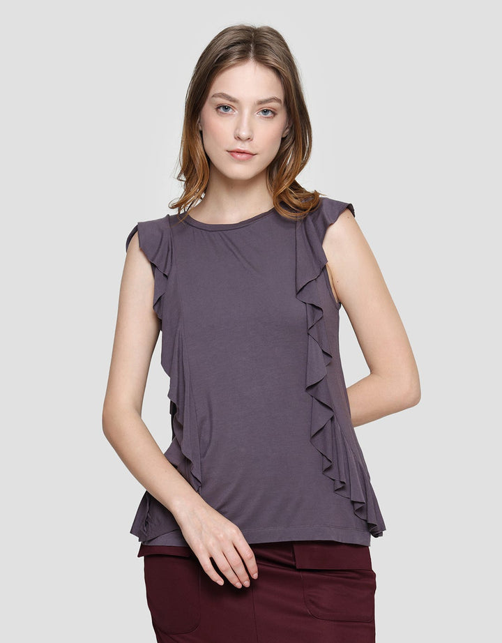 Cardinal Femme Ruffle Detail Kaos Wanita