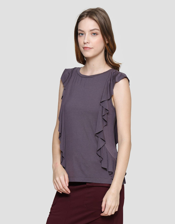 Cardinal Femme Ruffle Detail Kaos Wanita