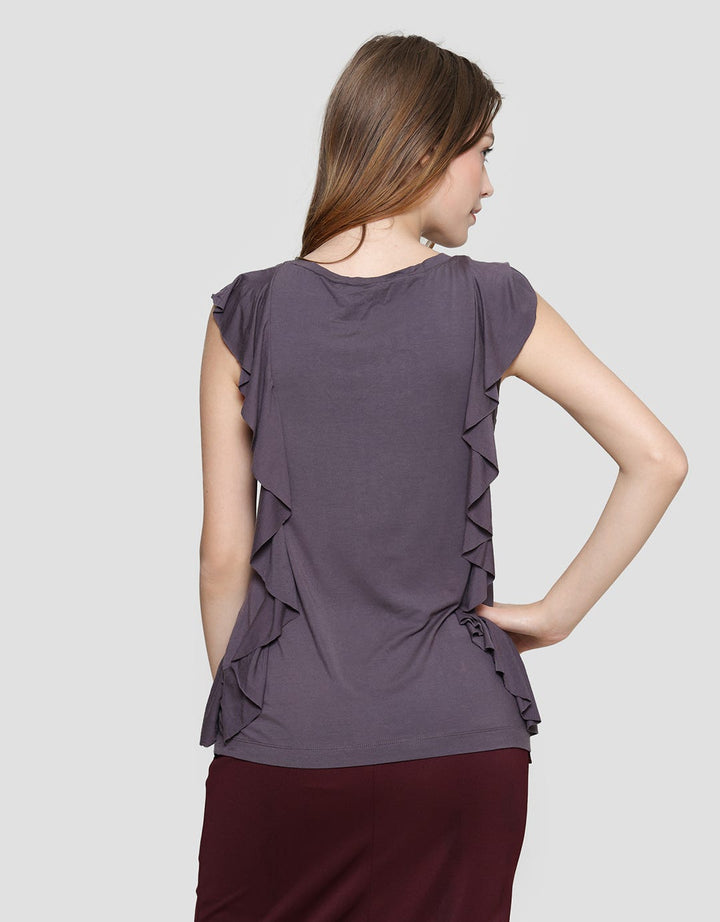 Cardinal Femme Ruffle Detail Kaos Wanita