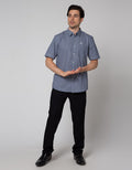 Johnwin Kemeja Sleeve Stripe Casual
