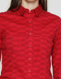 Cardinal Girl Women's Shirt Horizontal Stripe Print