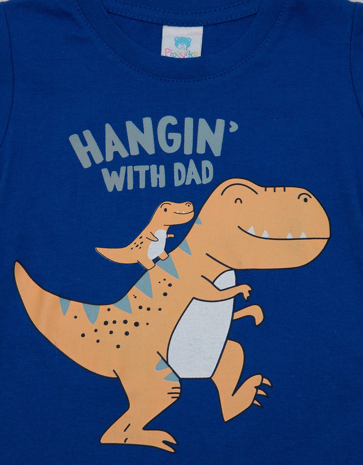 Pipiniko Short Sleeve T-Shirt Dino Hangin With Dad