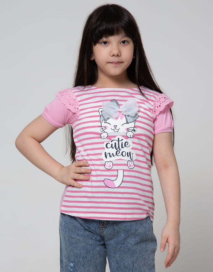 Cardinal Kids Girl Cutie Meow Kids T-Shirt