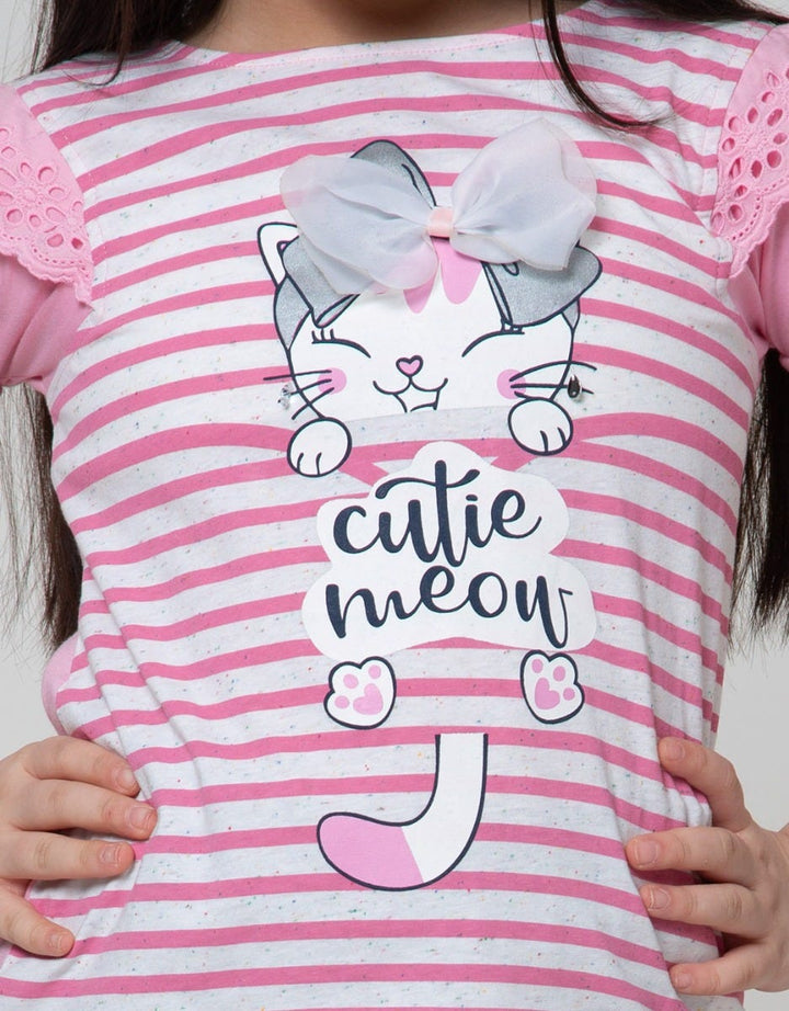 Cardinal Kids Girl Cutie Meow Kids T-Shirt