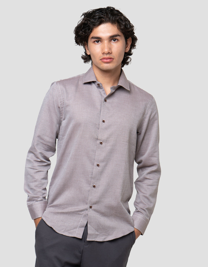 Cardinal Formal Full Button Kemeja Lengan Panjang Pria