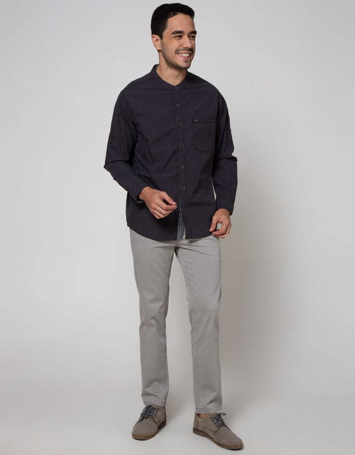 Cardinal Casual Long Sleeve Shirt Motif With Single Pocket