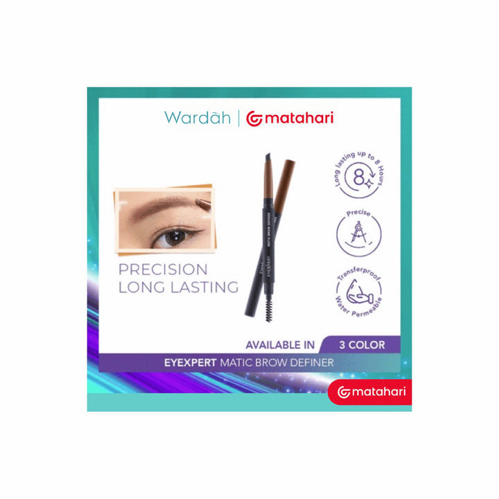 Wardah EyeXpert Matic Brow Definer 01 LIGHT BROWN 0.25 g