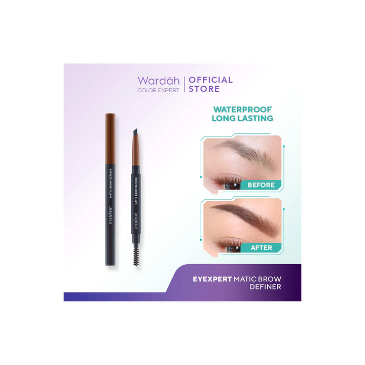 Wardah EyeXpert Matic Brow Definer 01 LIGHT BROWN 0.25 g