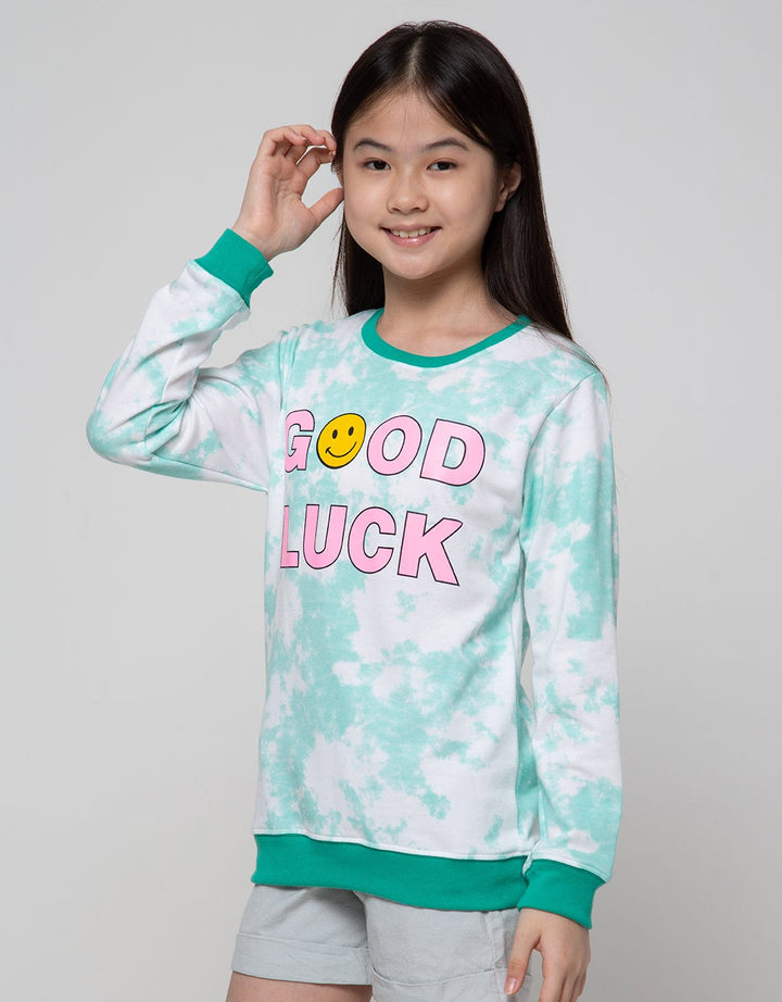 Nevada Sweatshirt Tie Dye Print Good Luck