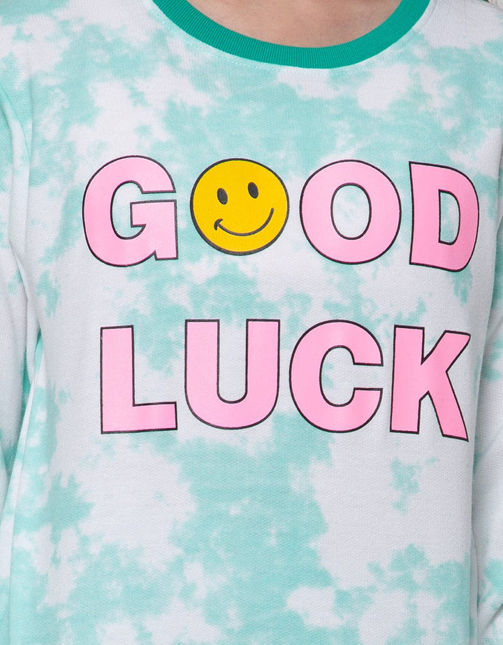 Nevada Sweatshirt Tie Dye Print Good Luck