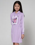 Nevada Long Sleeve Midi Dress Hoodie Serut Pinggang Fotoprint