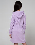Nevada Long Sleeve Midi Dress Hoodie Serut Pinggang Fotoprint