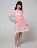 Nevada Long Sleeve Midi Dress Cut N Sewn Big Wording Print