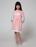 Nevada Long Sleeve Midi Dress Cut N Sewn Big Wording Print
