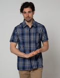 Cardinal Jeans Plaid Macro Kemeja Pria