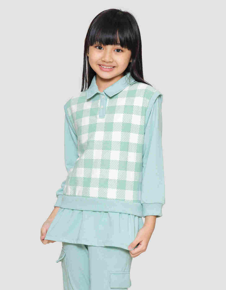 Aero Vest Plaid Collar Sweater for Girls