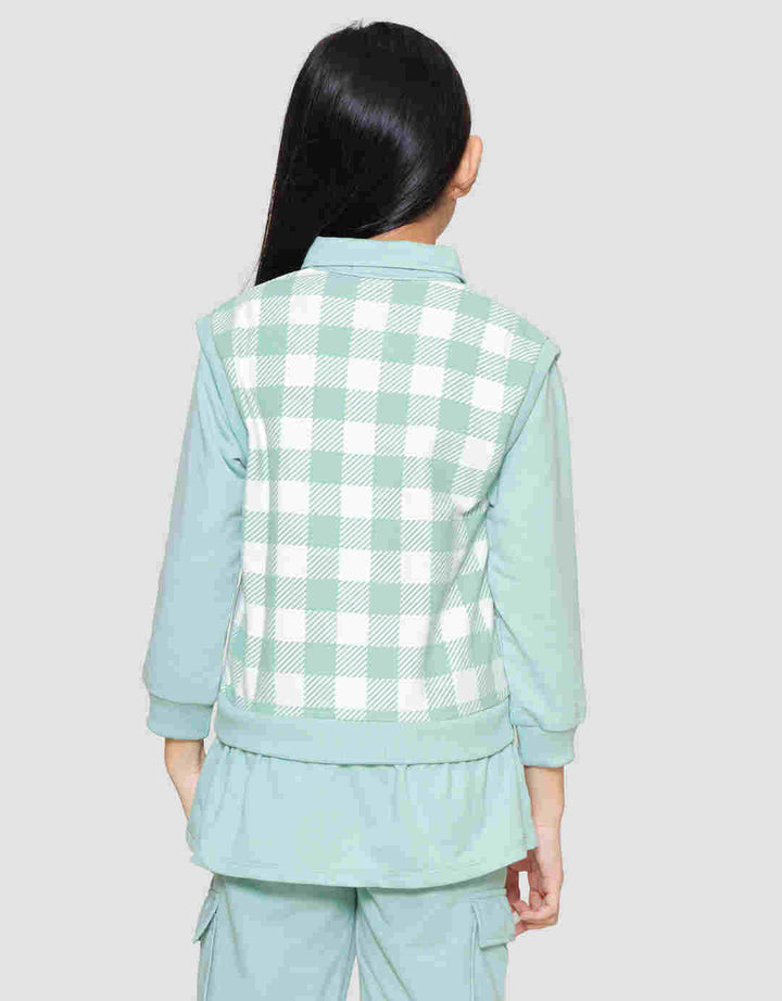 Aero Vest Plaid Collar Sweater for Girls