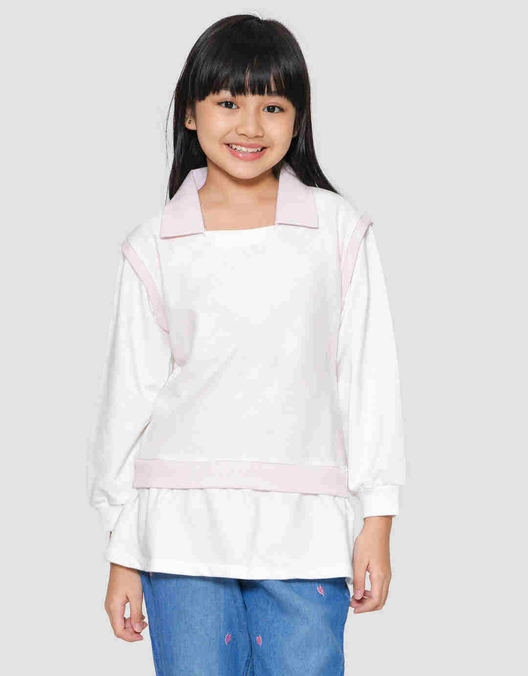 Aero Vest Krah Rib Sweater Anak Perempuan