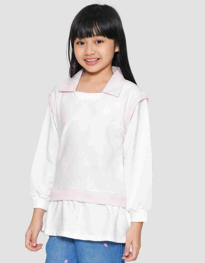 Aero Vest Krah Rib Sweater Anak Perempuan