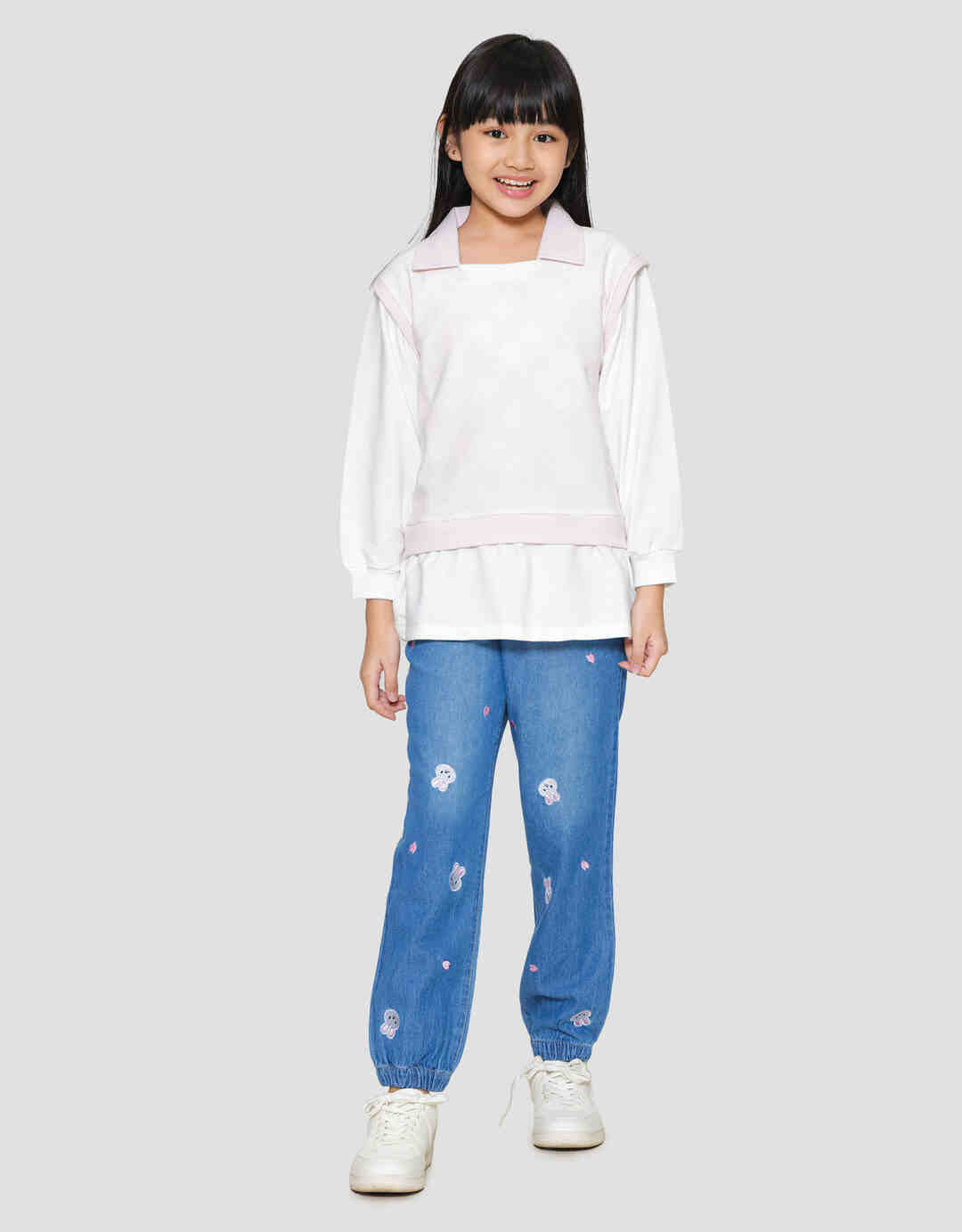 Aero Vest Krah Rib Sweater Anak Perempuan