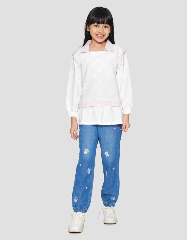 Aero Vest Krah Rib Sweater Anak Perempuan