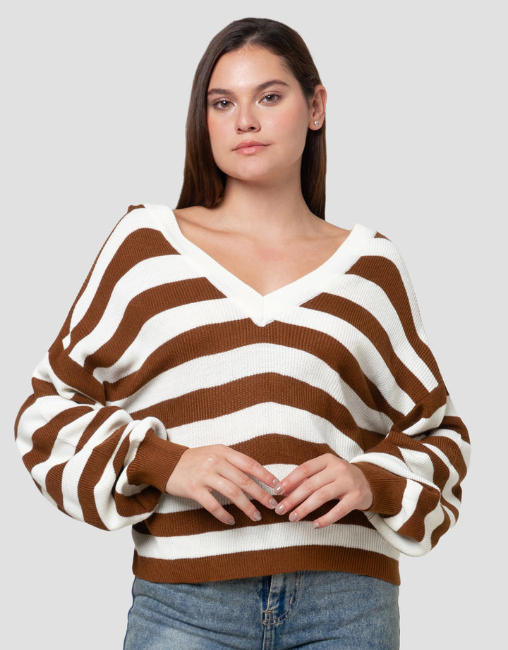 Cardinal Girl Stripes Sweater Wanita