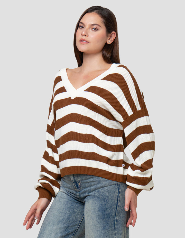 Cardinal Girl Stripes Sweater Wanita