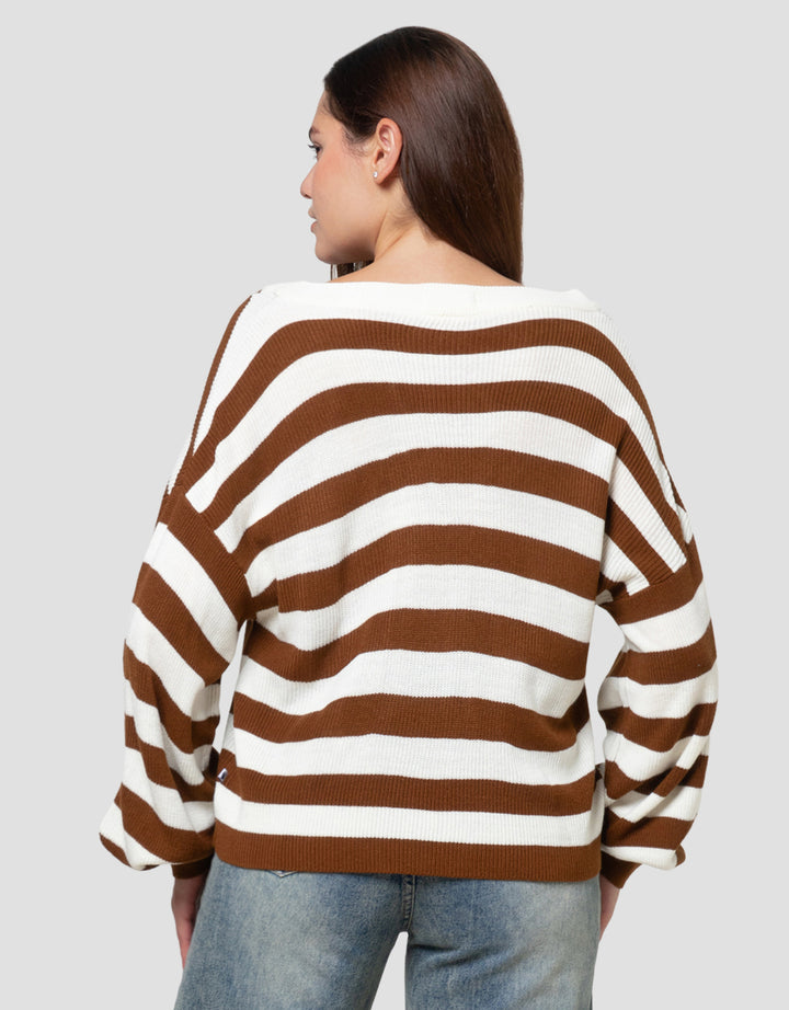 Cardinal Girl Stripes Sweater Wanita