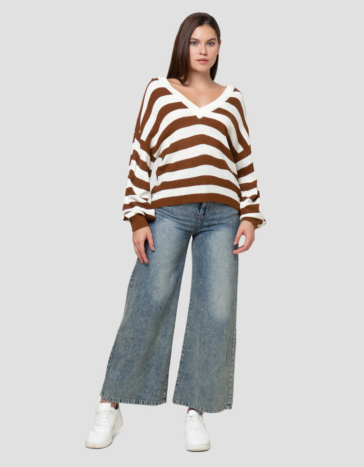 Cardinal Girl Stripes Sweater Wanita