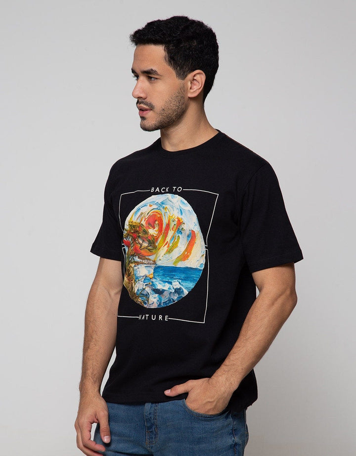 T Zone Short Sleeve T-Shirt Abstract Back To Nature