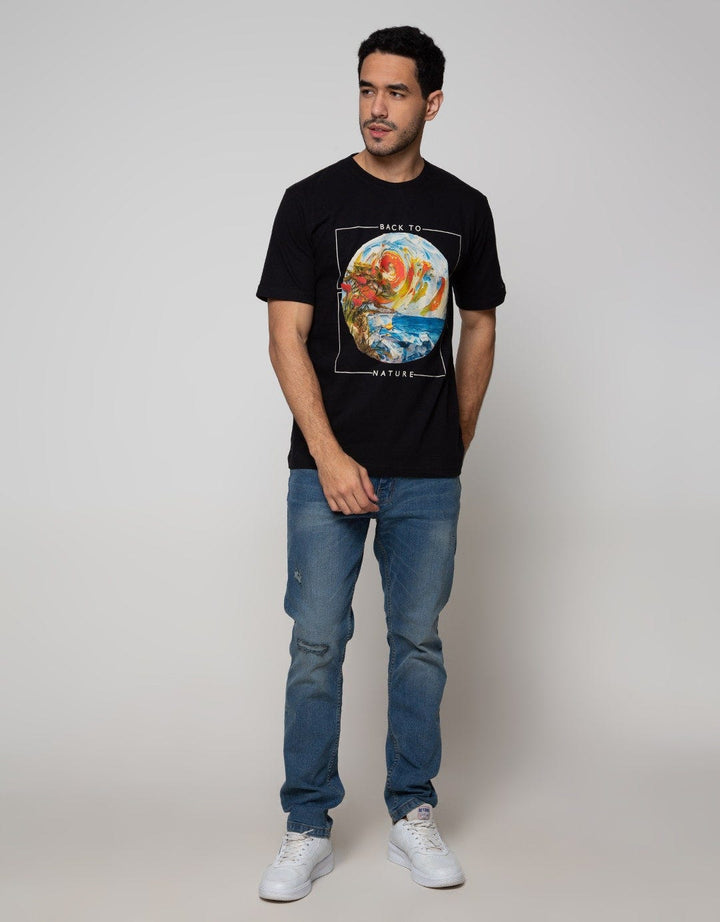 T Zone Short Sleeve T-Shirt Abstract Back To Nature
