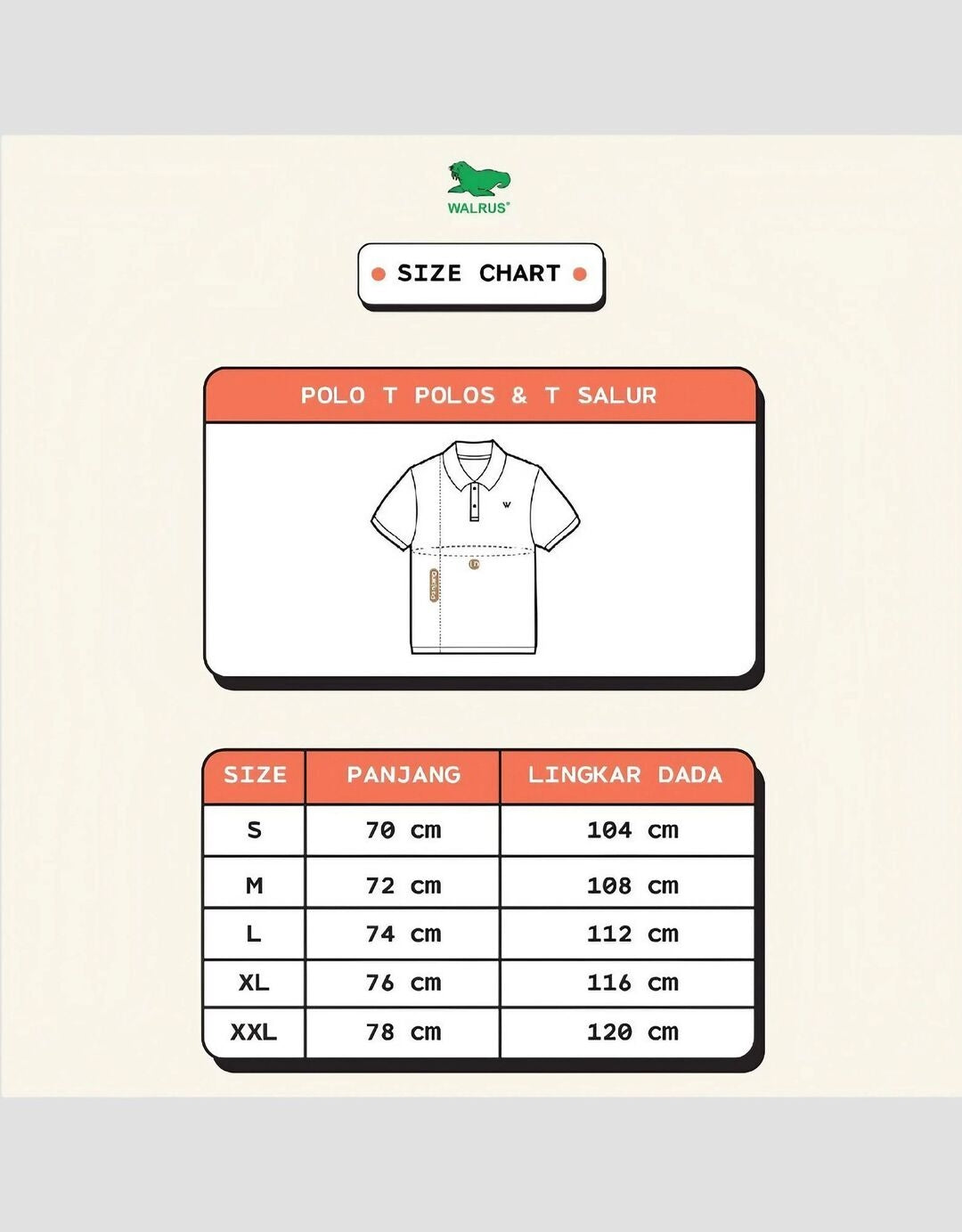 Walrus Polo Kemeja Salur Bernapas Uniseks