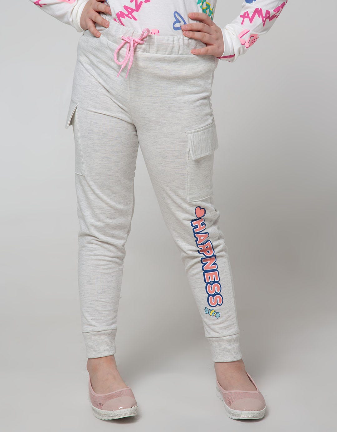 Nevada Jogger Pants Knit Cargo Print Happiness