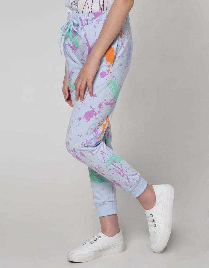 Nevada Jogger Pants Knit Splash Print Matching Jacket