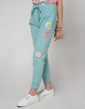 Nevada Jogger Pants Knit Daisy Print Basicri Right