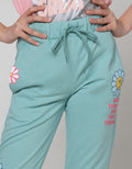 Nevada Jogger Pants Knit Daisy Print Basicri Right