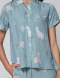 Nevada Short Sleeve Pyjama Capri Illama Jump