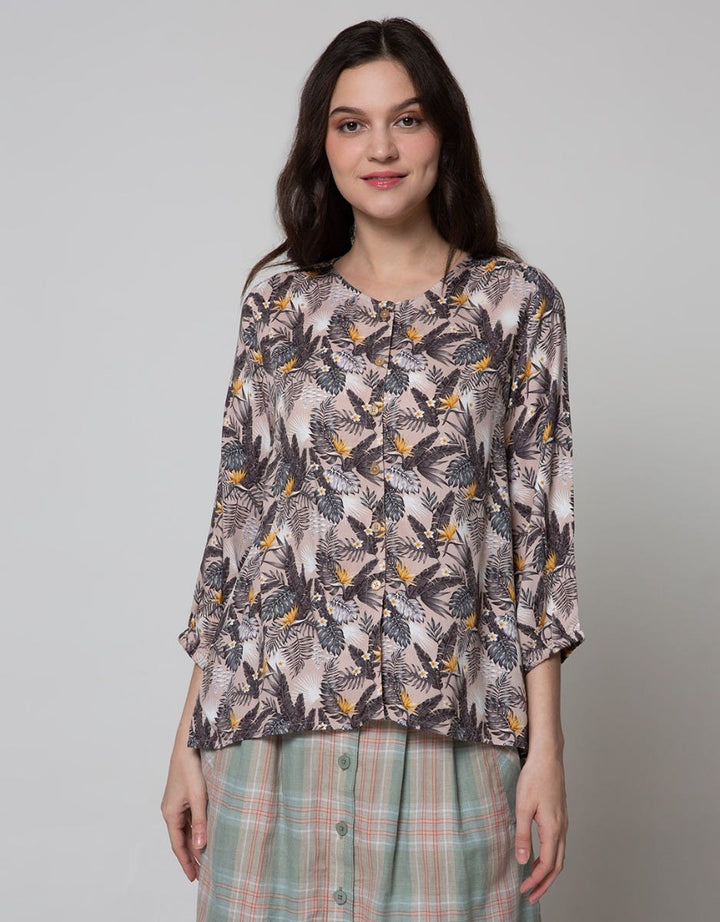 Triset Ladies Long Sleeves Blouse Print Flower