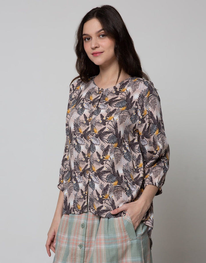 Triset Ladies Long Sleeves Blouse Print Flower