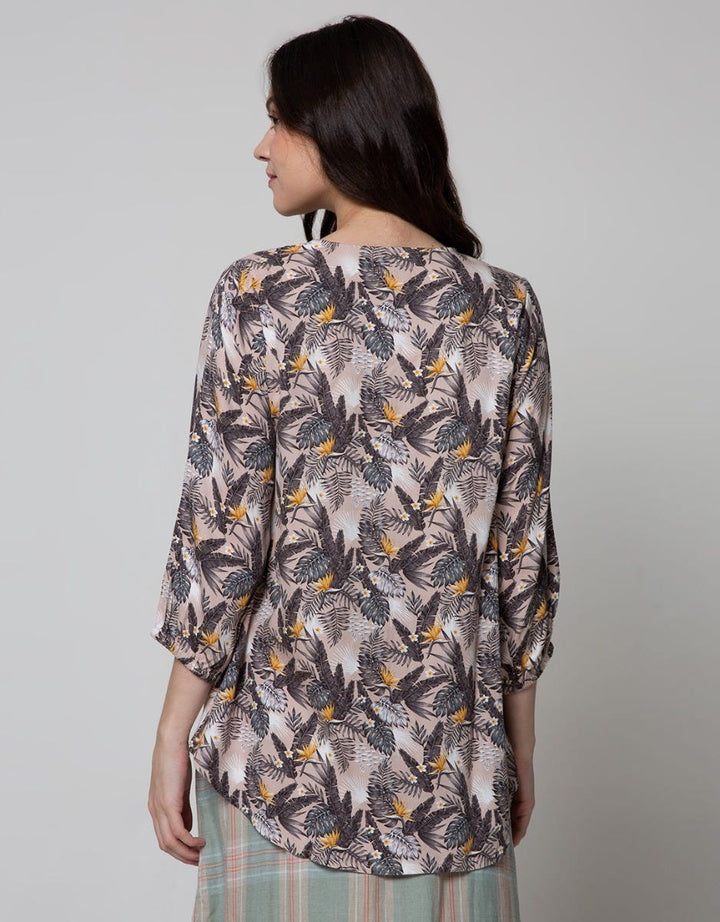 Triset Ladies Long Sleeves Blouse Print Flower